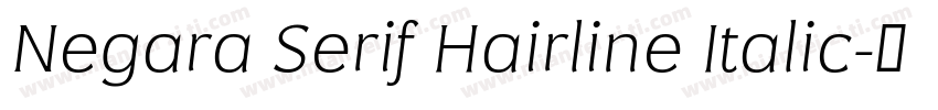 Negara Serif Hairline Italic字体转换